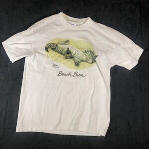 Vintage Bob Harrison Beach Bum Cat  Shirt Size Large Murinas Best Tag Preowned